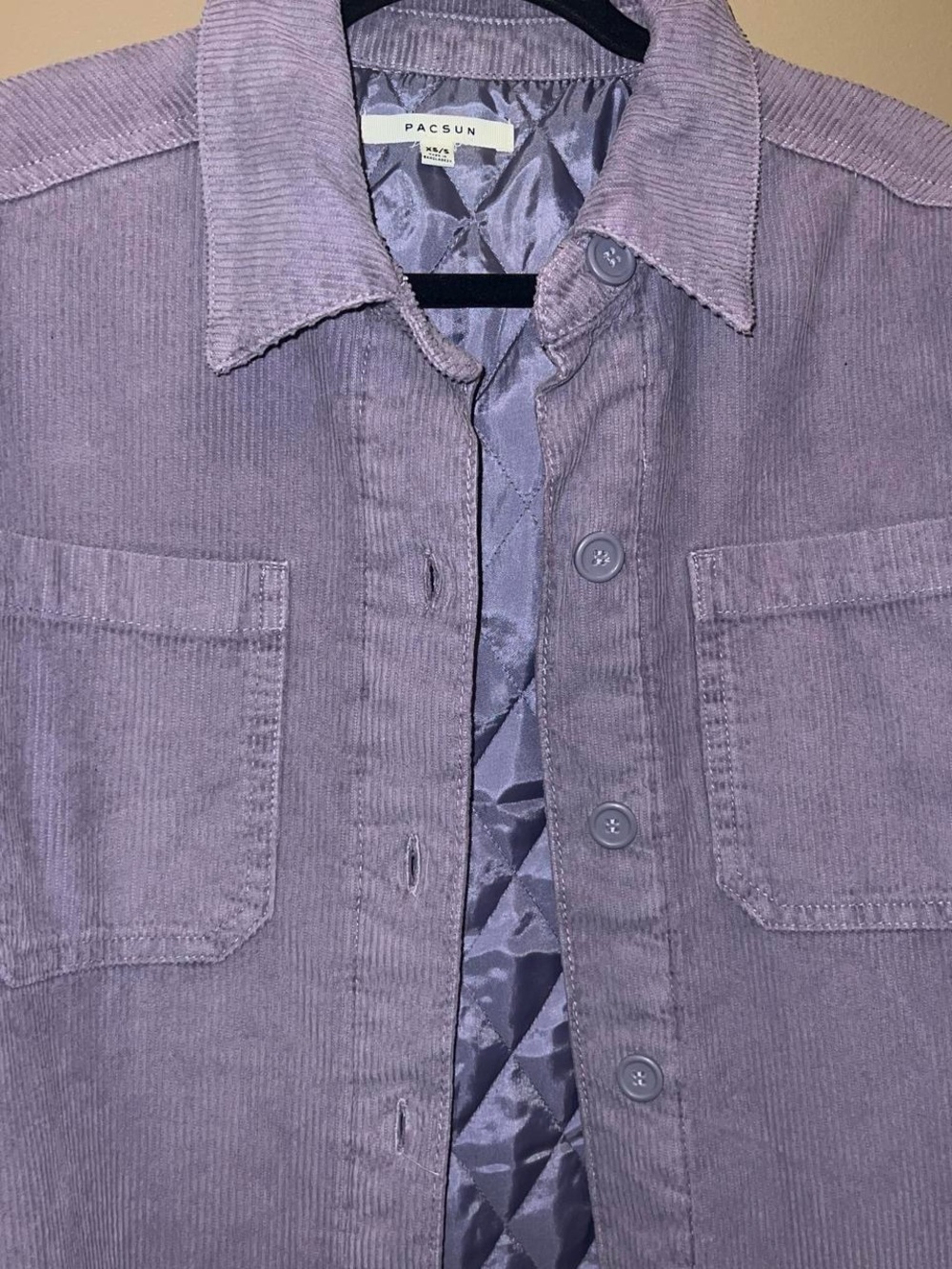 PacSun Lilac Corduroy Button-Up Jacket